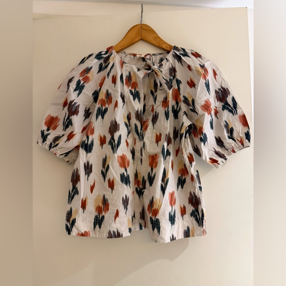 Sezane, Florica Blouse, 100% cotton, print, size 36